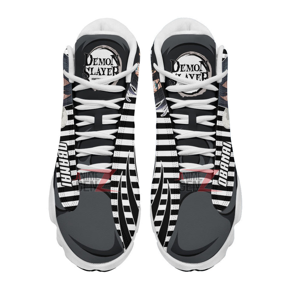 Demon Slayer JD 13 Sneakers Obanai Iguro Air Jordan 13 Custom Anime Shoes