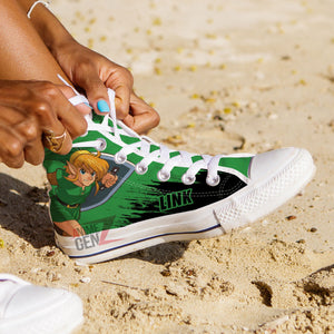 Legend Of Zelda Link High Top Shoes Custom Anime Shoes