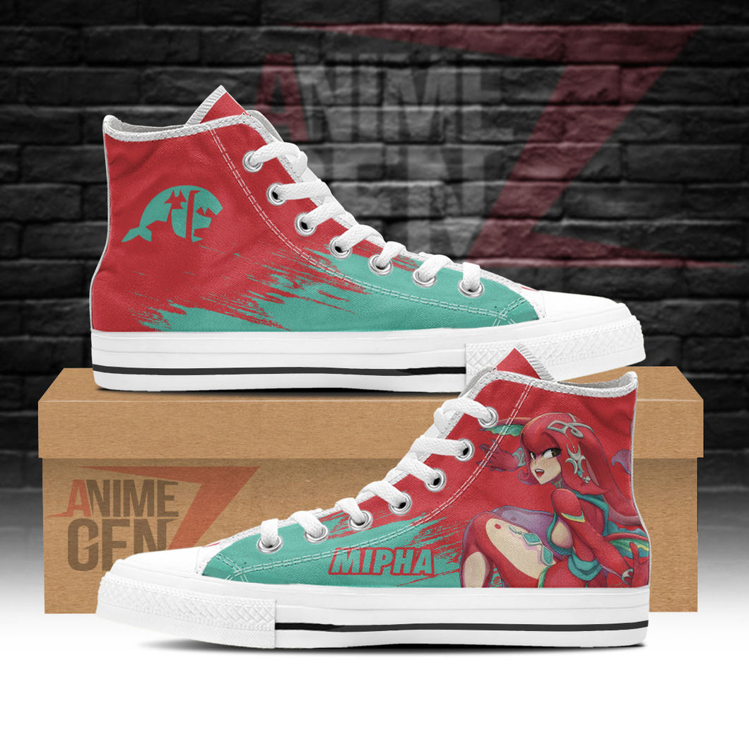Legend Of Zelda Mipha High Top Shoes Custom Anime Shoes