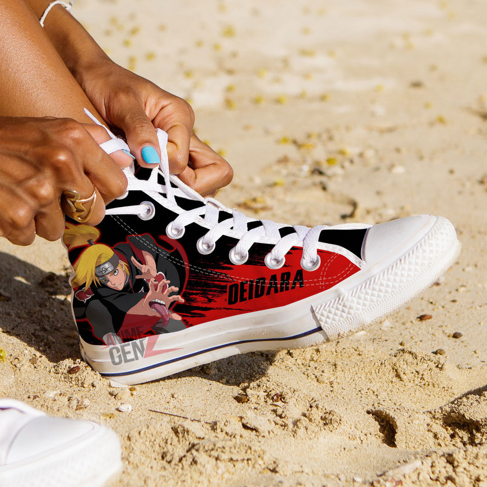Aktasuki Deidara High Top Shoes Custom Anime Sneakers