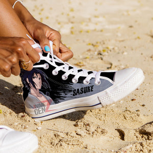 Naruto Uchiha Sasuke High Top Shoes Custom Anime Shoes
